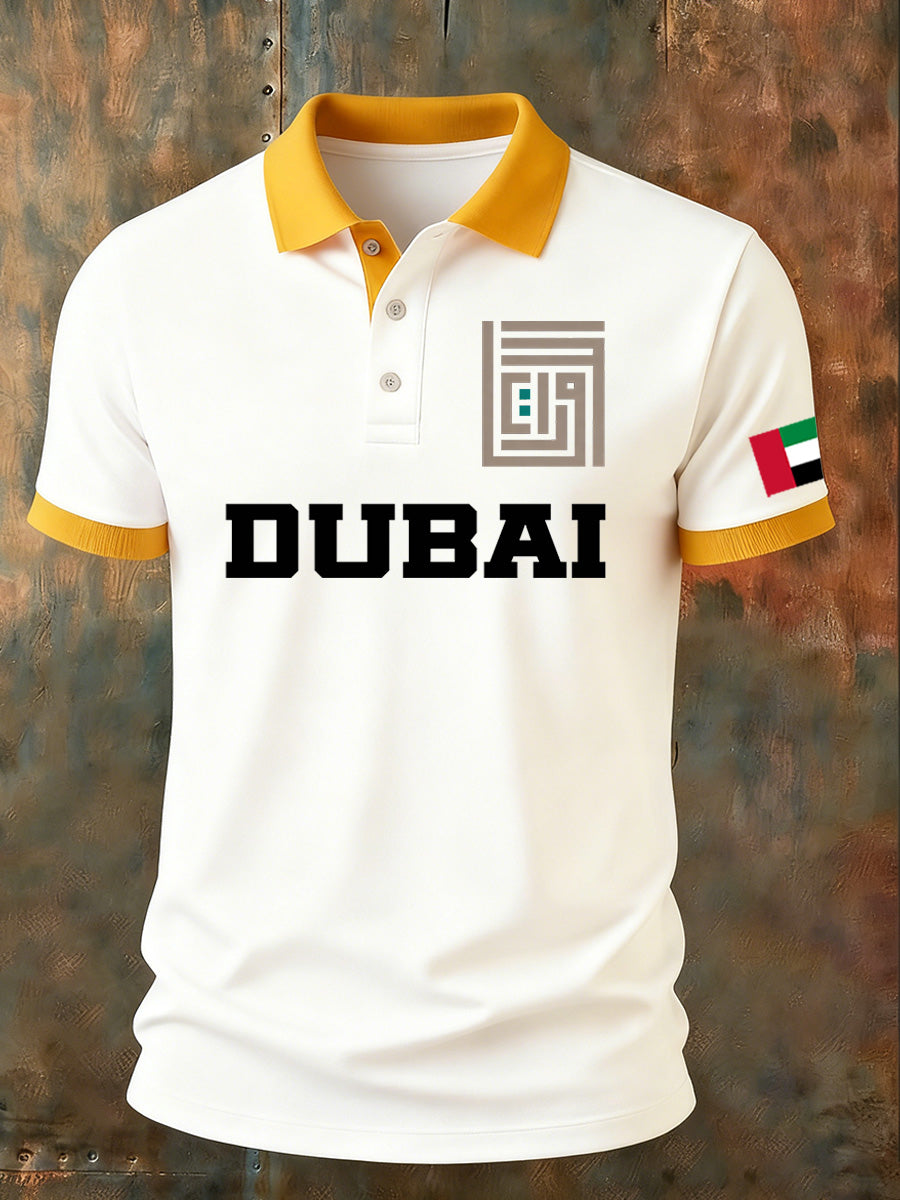 Herren UAE Kunstdruck Komfort Polo Shirt