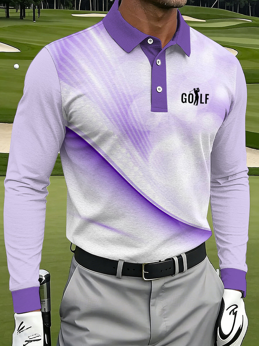 Men's Vintage Business Style Printed Casual Polo Shirt