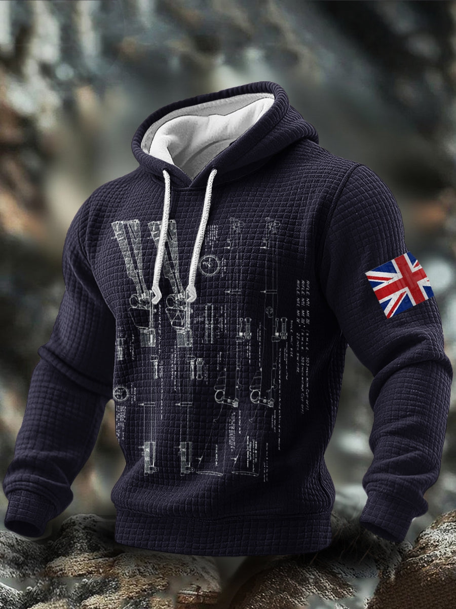 Men's The Lee-Enfield Rifle Checkered Cotton Hoodie