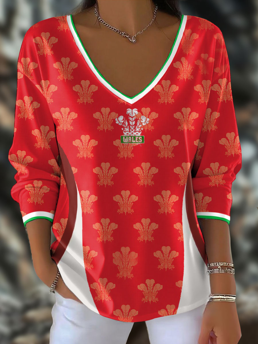 Women's Welsh Rugby Lover Printed Tops