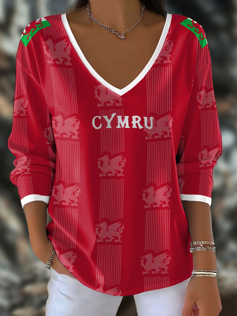 Women's Welsh Rugby Lover Printed Tops