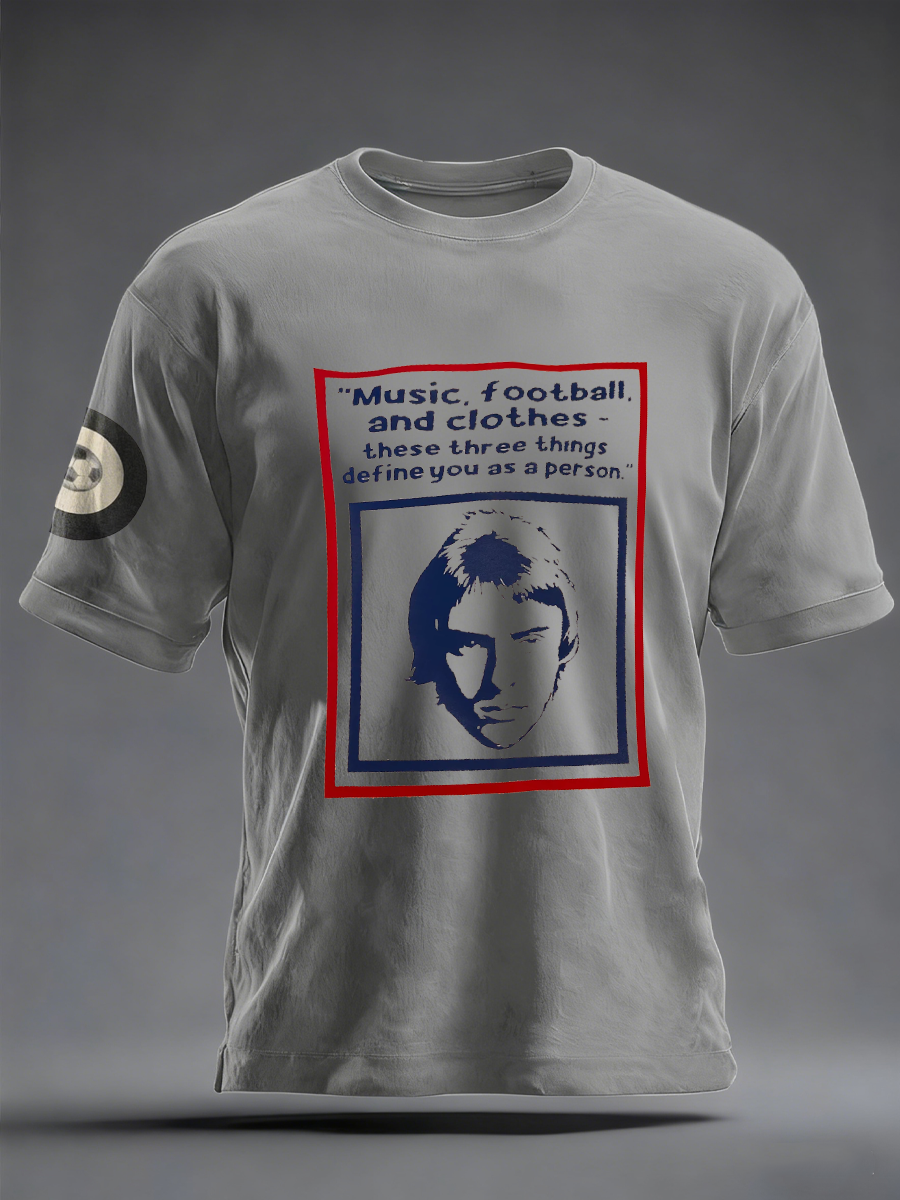 Men's UK Mods Music Lover imitation cotton short-sleeved T-shirt