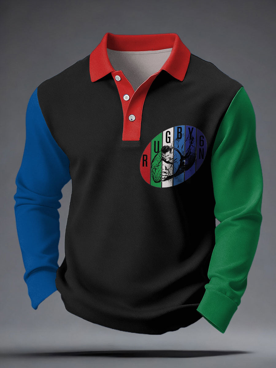 Men's Nations of Rugby Lover Printed Casual Tops