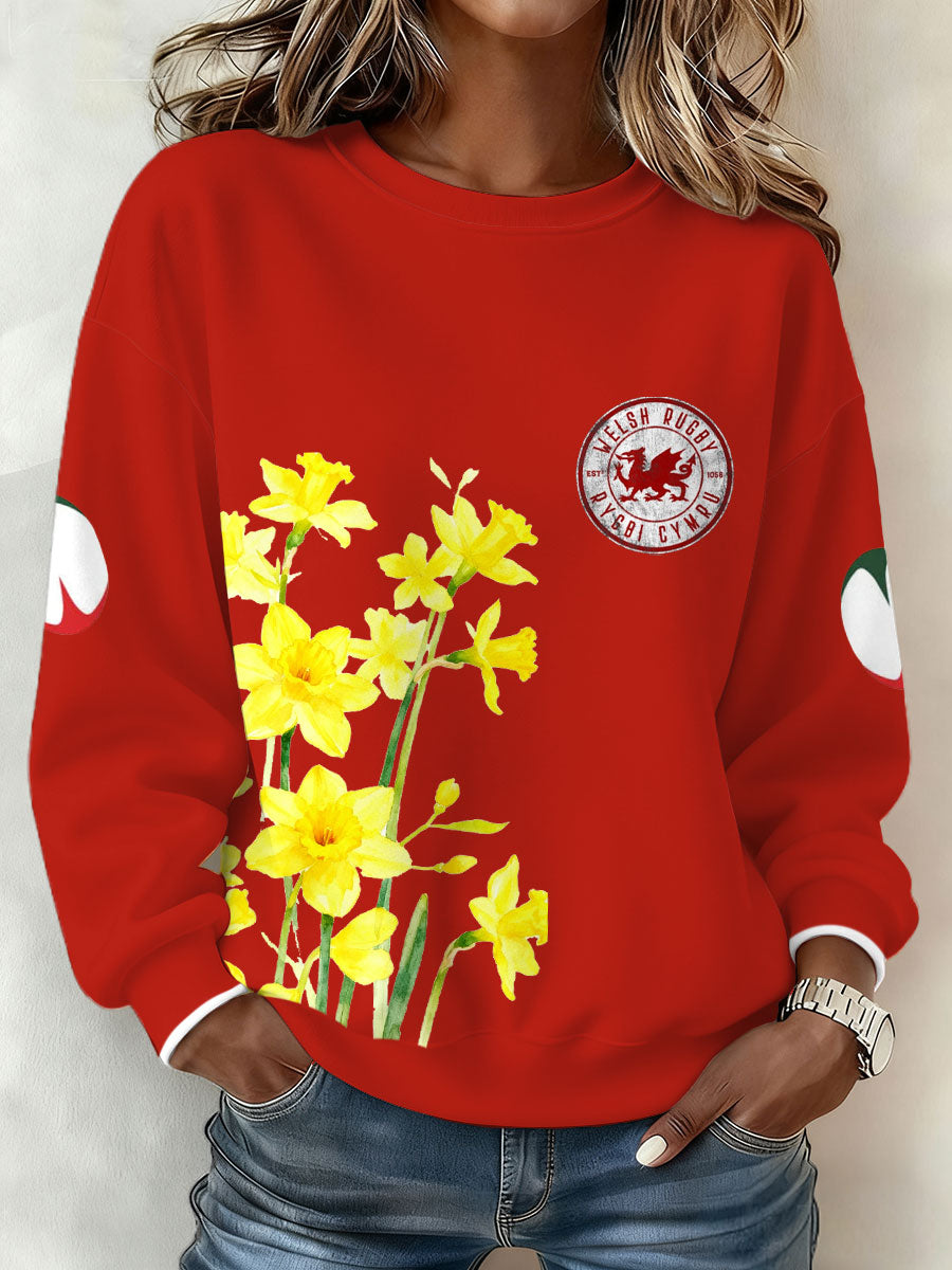 Women's Wales Welsh Rugby Lover Printed Sweatshirt