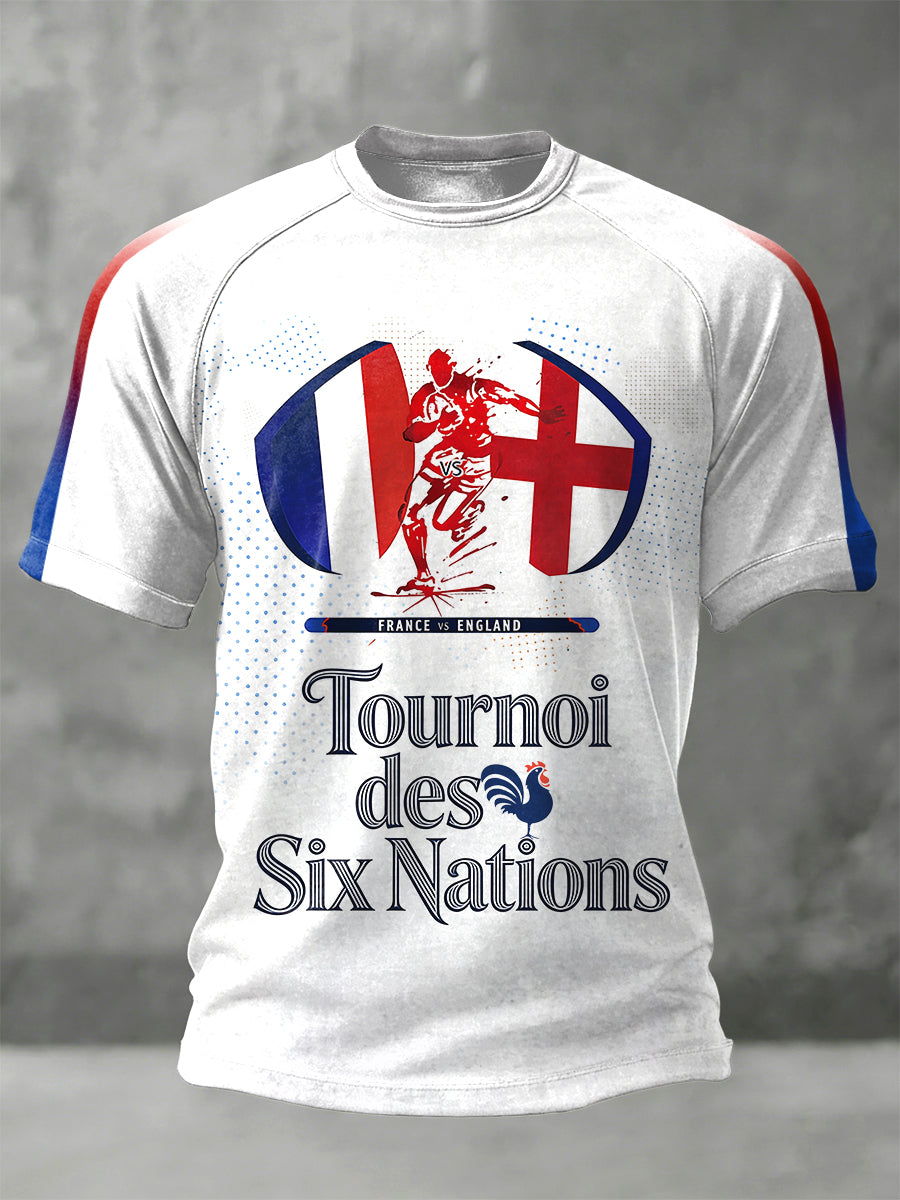 Men's France Rugby Six Nations Printed T-Shirt