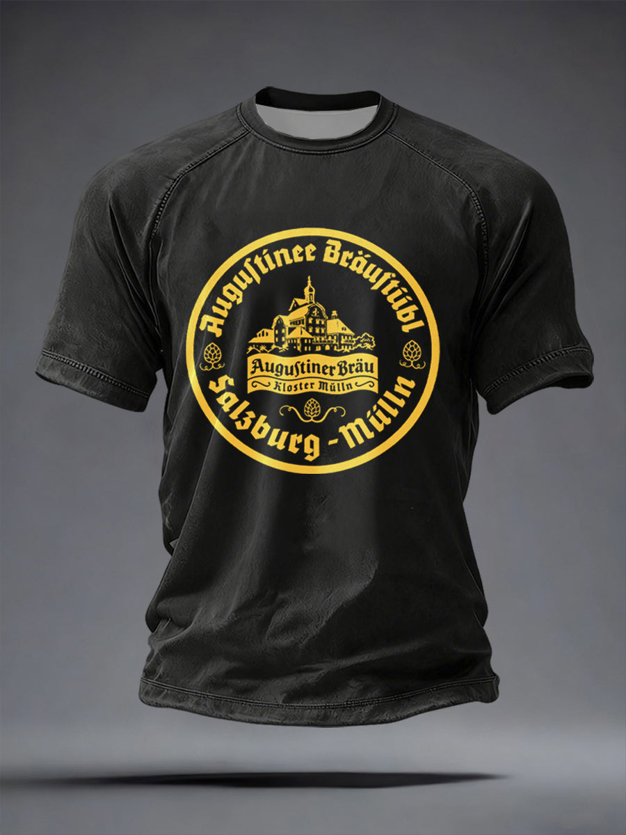 Herren-Bierliebhaber-München-Oktoberfest-Print-T-Shirt