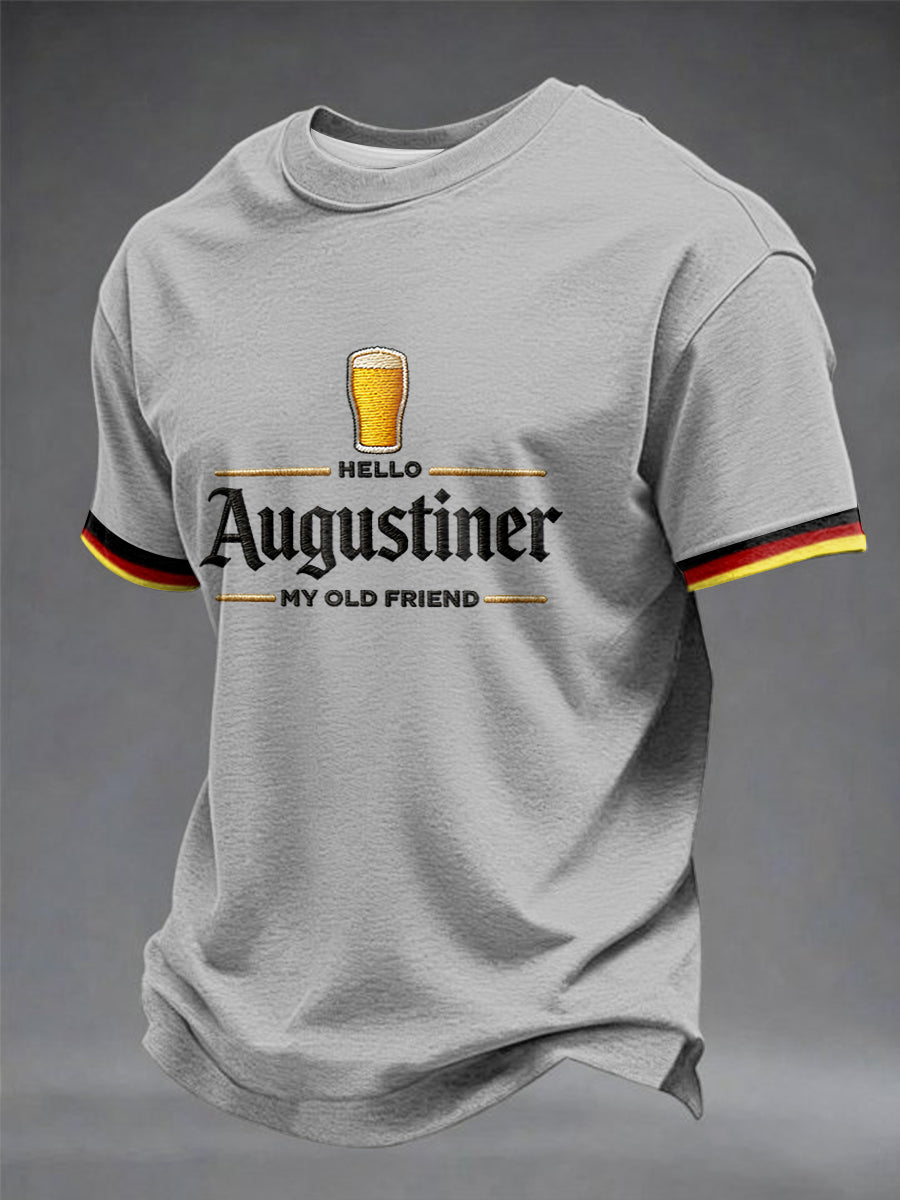 Herren-T-Shirt mit Bierliebhaber-Print und kurzen Ärmeln