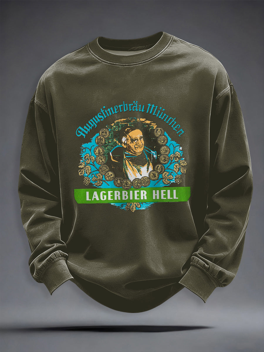 Herren-Bierliebhaber-Kapuzenpullover mit Rundhalsausschnitt