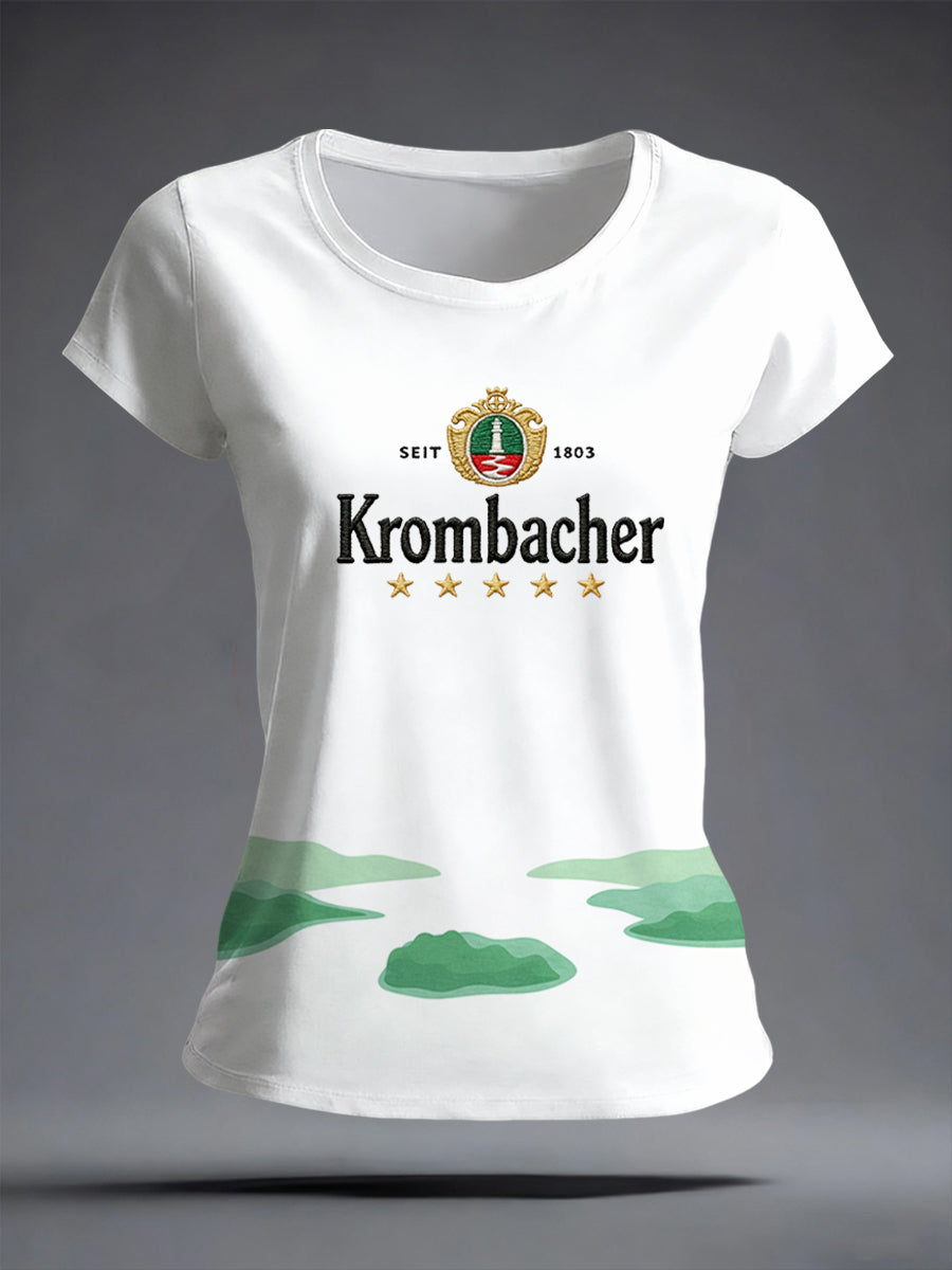 Kurzarm-T-Shirt für Damen Bier liebhaber