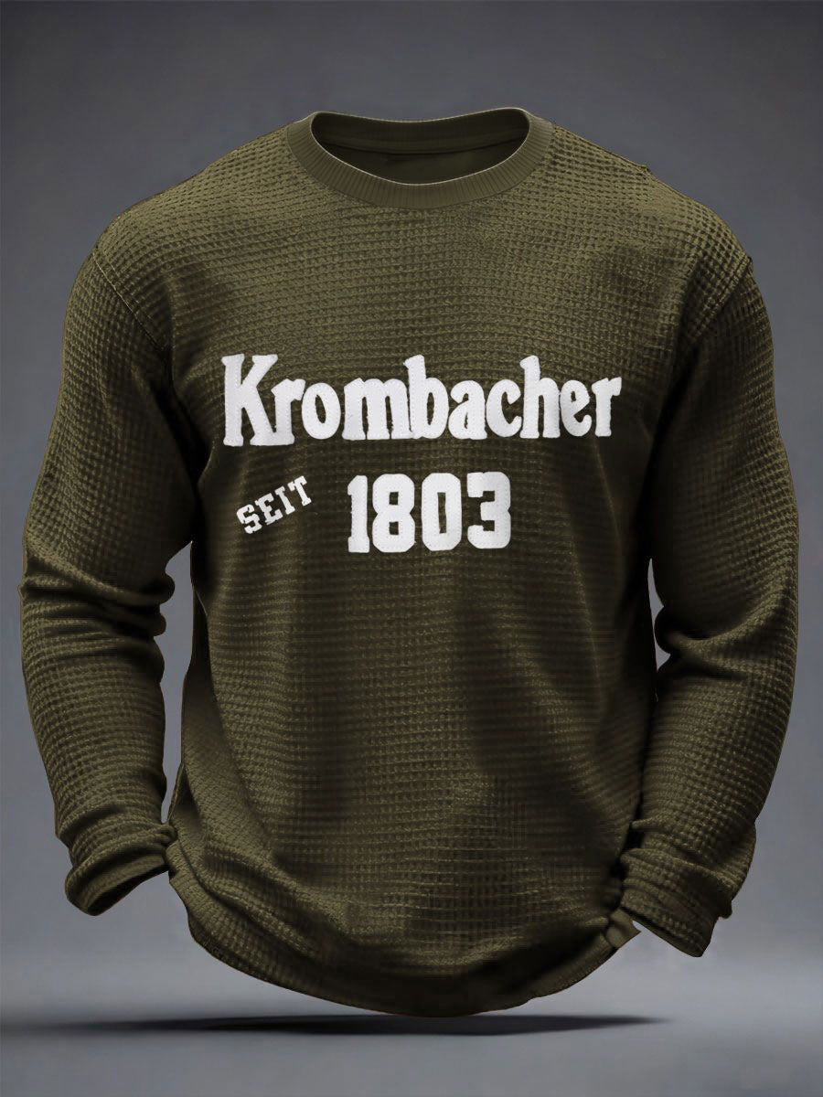 Herren Bier Liebhaber Waffel Langarm Sweatshirt