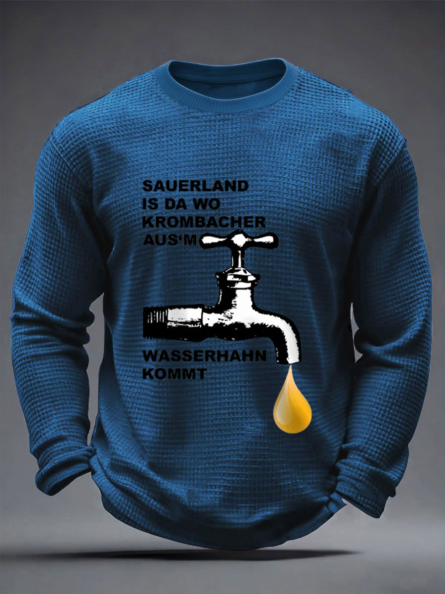 Herren Bier Liebhaber Waffel Langarm Sweatshirt