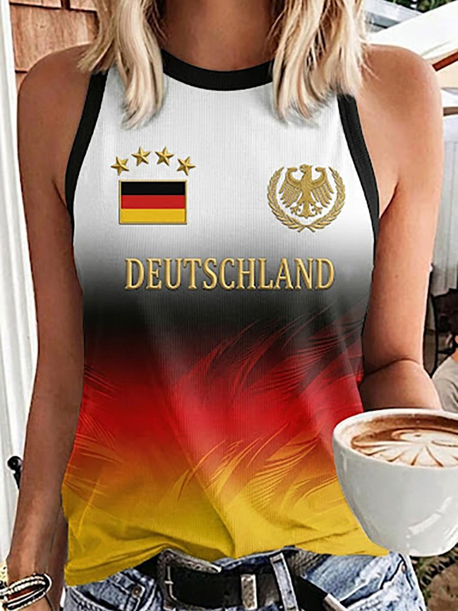 Frauen Deutsche Fußball Fan Grafik Weste Top