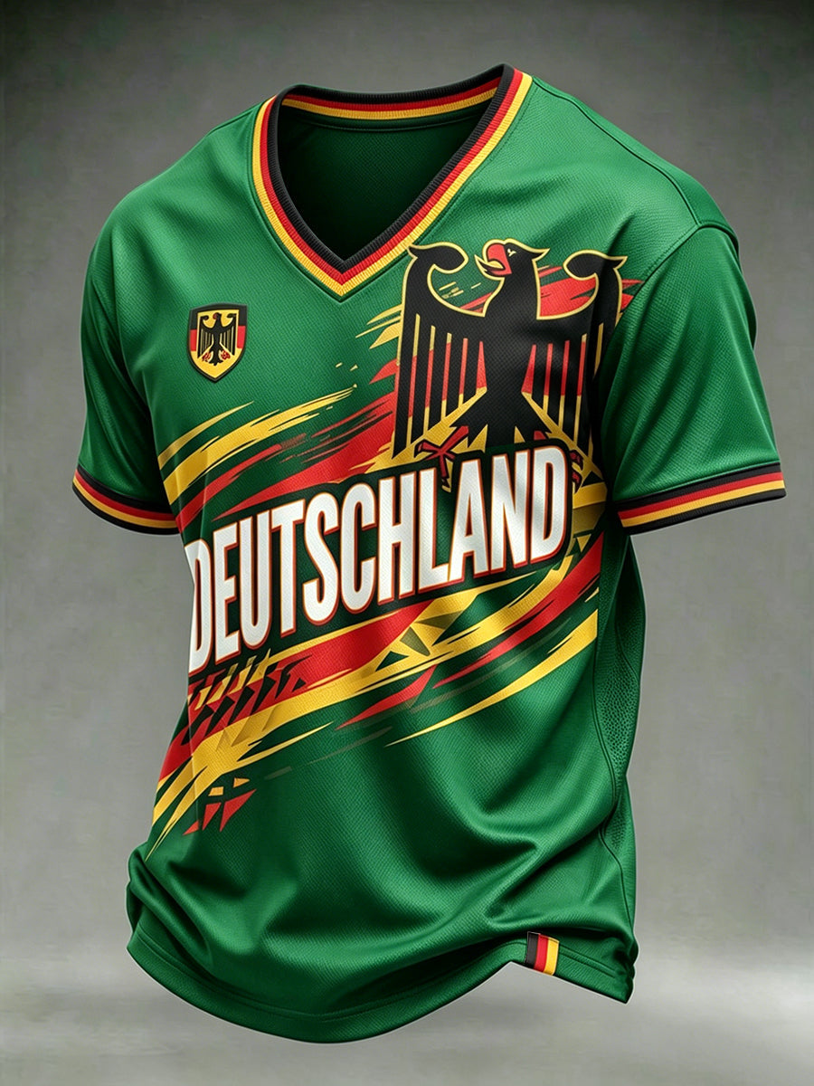Männer deutscher Fußball-Liebhaber Druck T-Shirt