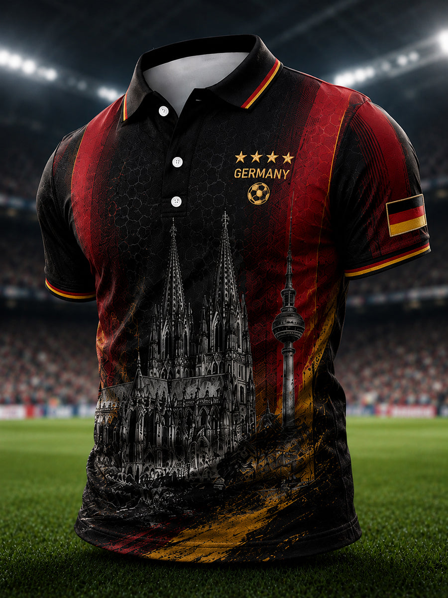 Herren Deutscher Fußball Fan 2026 Print Shirt