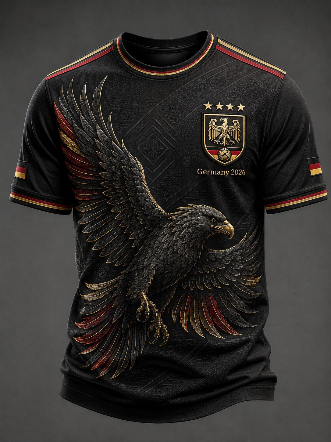 Herren-Fußball-T-Shirt mit Deutschland-Druck