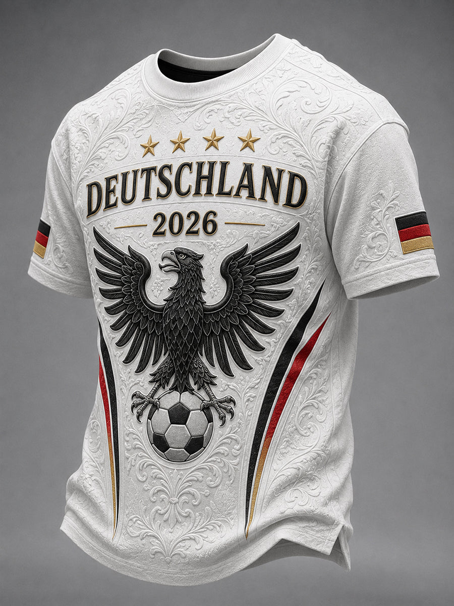 Herren-Fußballfan-T-Shirt mit Deutschland-Print