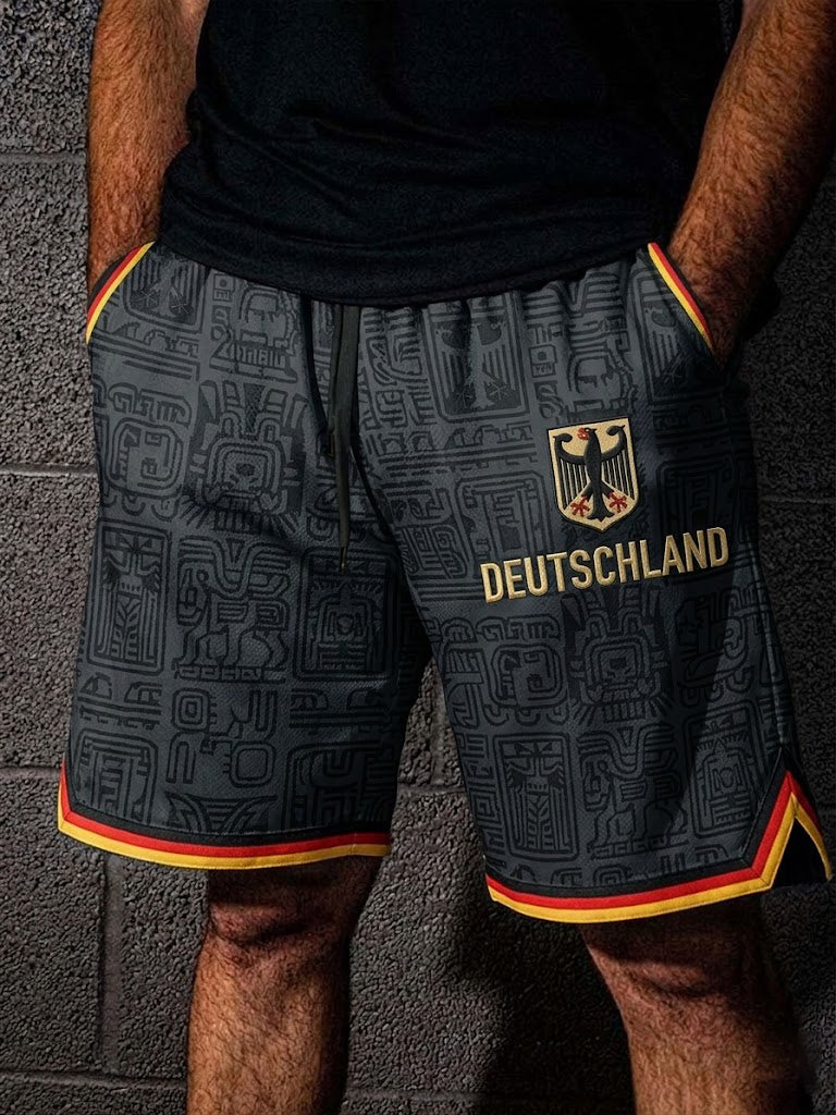 Herren-Fußball-Shorts mit Deutschland-Druck