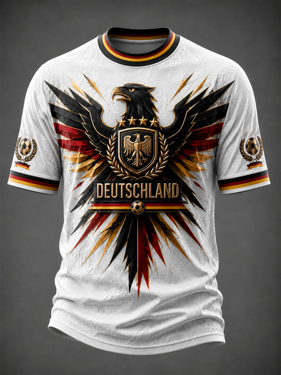 Herren-Deutschland-Fußballfan-T-Shirt mit Grafikdruck