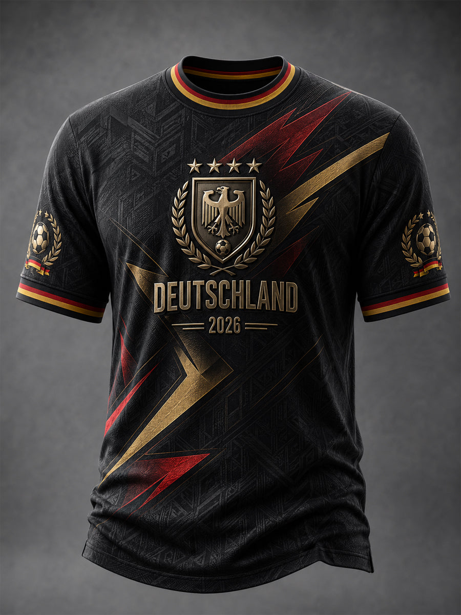 Herren-Deutschland-Fußballfan-T-Shirt mit Grafikdruck