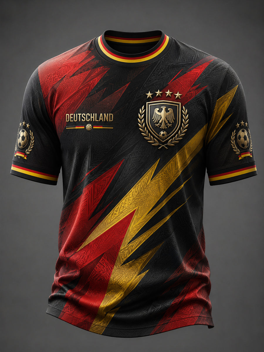 Herren-Deutschland-Fußballfan-T-Shirt mit Grafikdruck