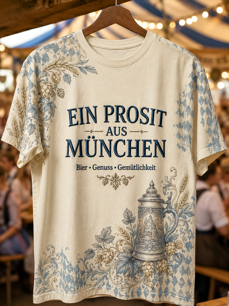 Herren-Oktoberfest-T-Shirt mit kurzen Ärmeln