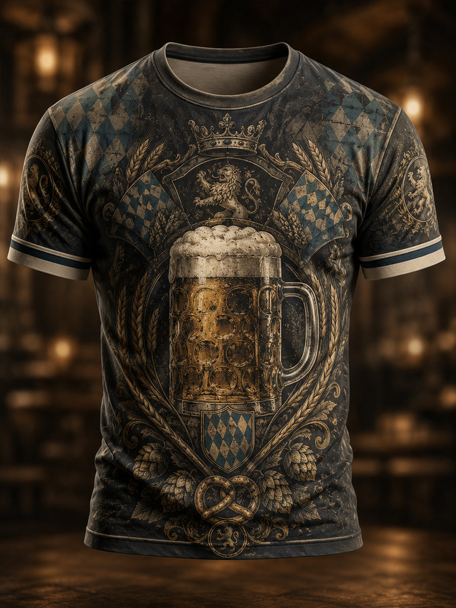 Herren-Vintage-Oktoberfest-Grafik-T-Shirt