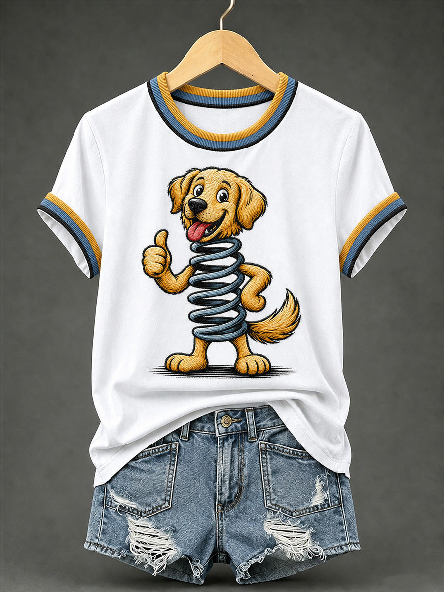 Lustiges Freizeit-T-Shirt für Damen mit Hundemotiv
