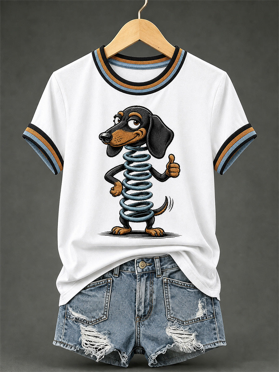 Lustiges Freizeit-T-Shirt für Damen mit Hundemotiv