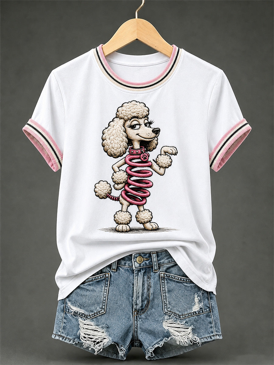 Lustiges Hunde-Print-T-Shirt für Frauen