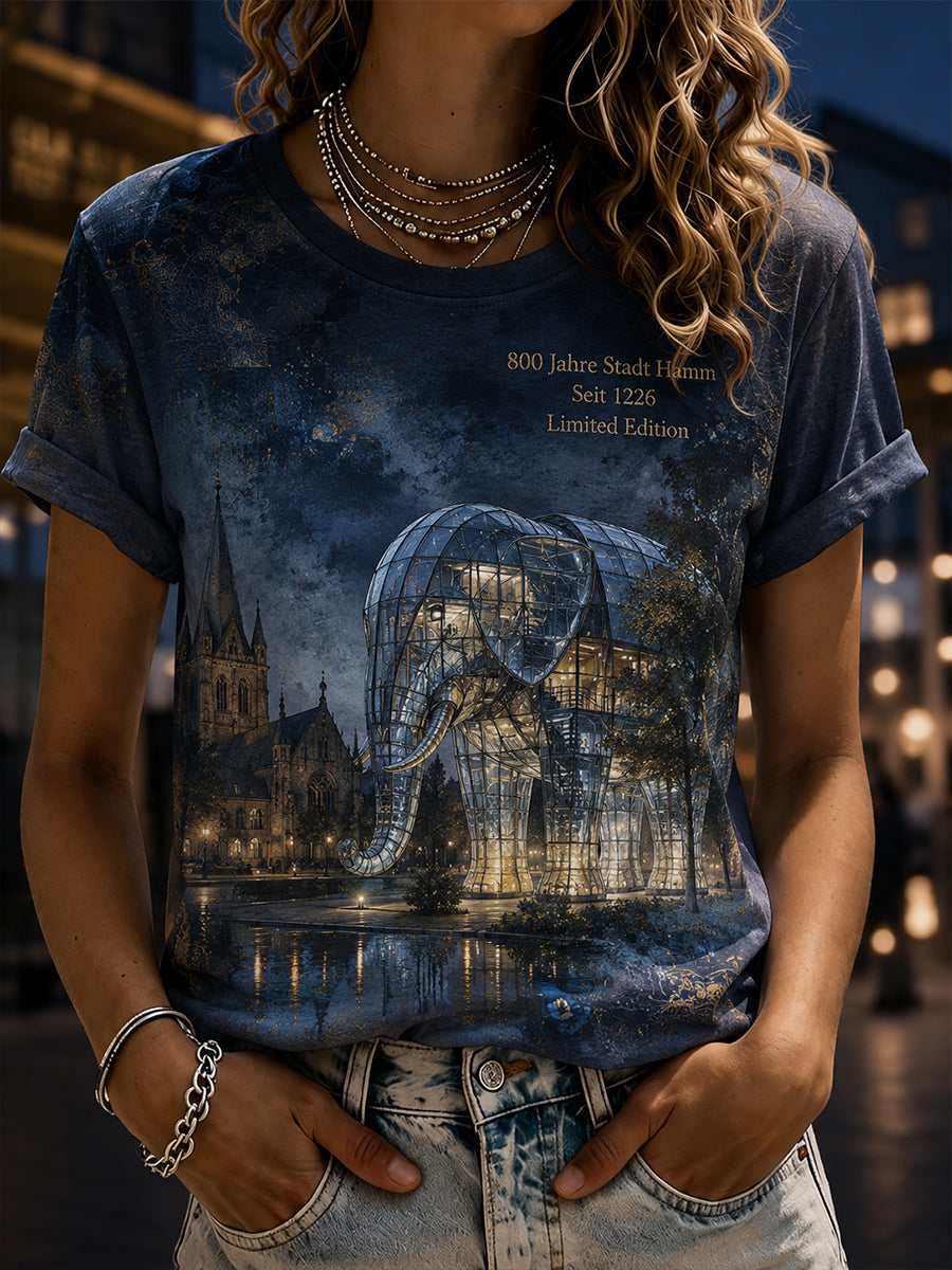 Kurzärmeliges T-Shirt für Frauen mit deutschen Städten