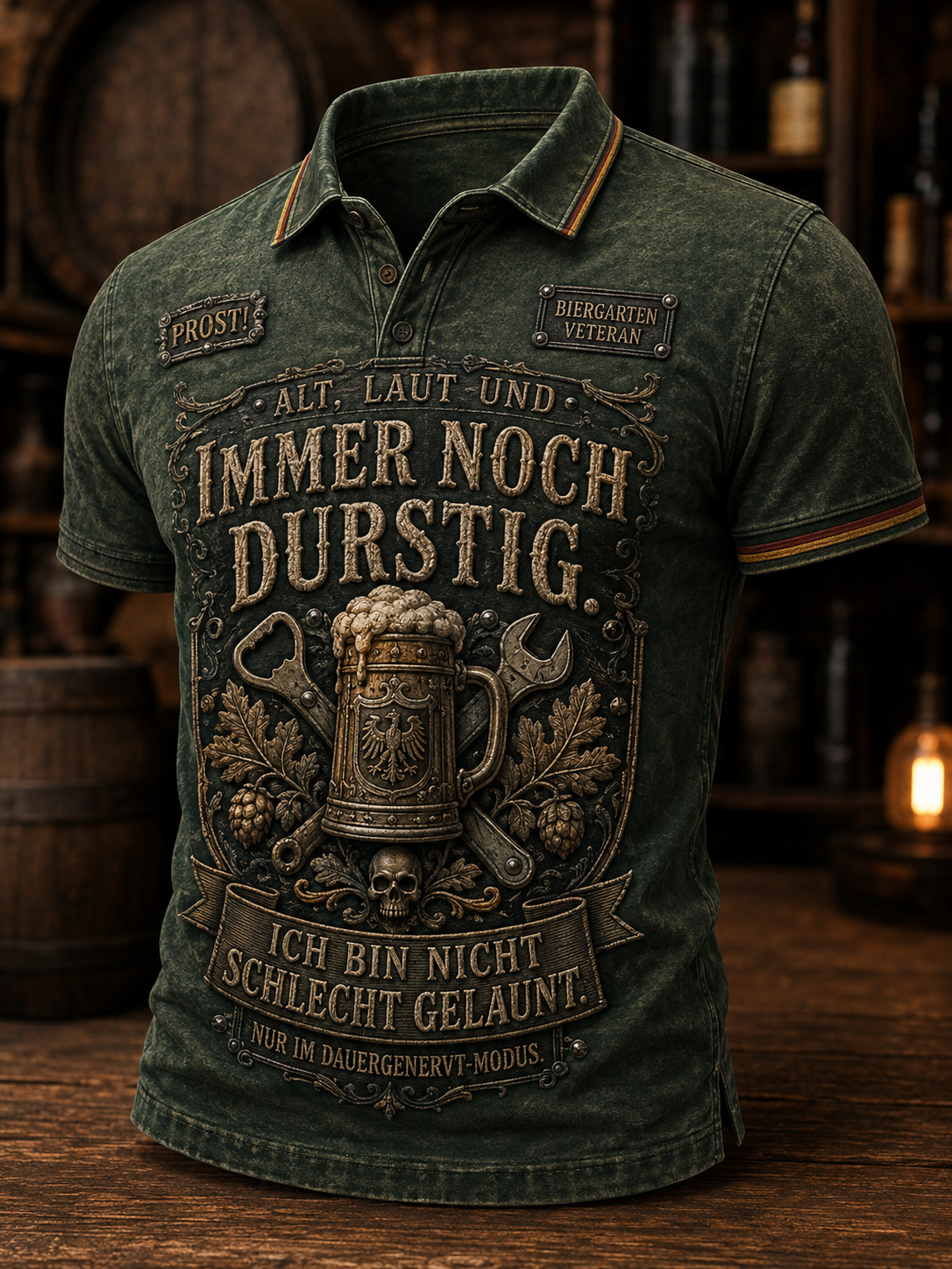Herren-Humoristisches Slogan-Kurzarmhemd