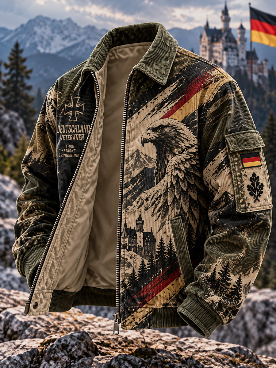 Herren-Gedenkjacke mit grafischem Print für Veteranen