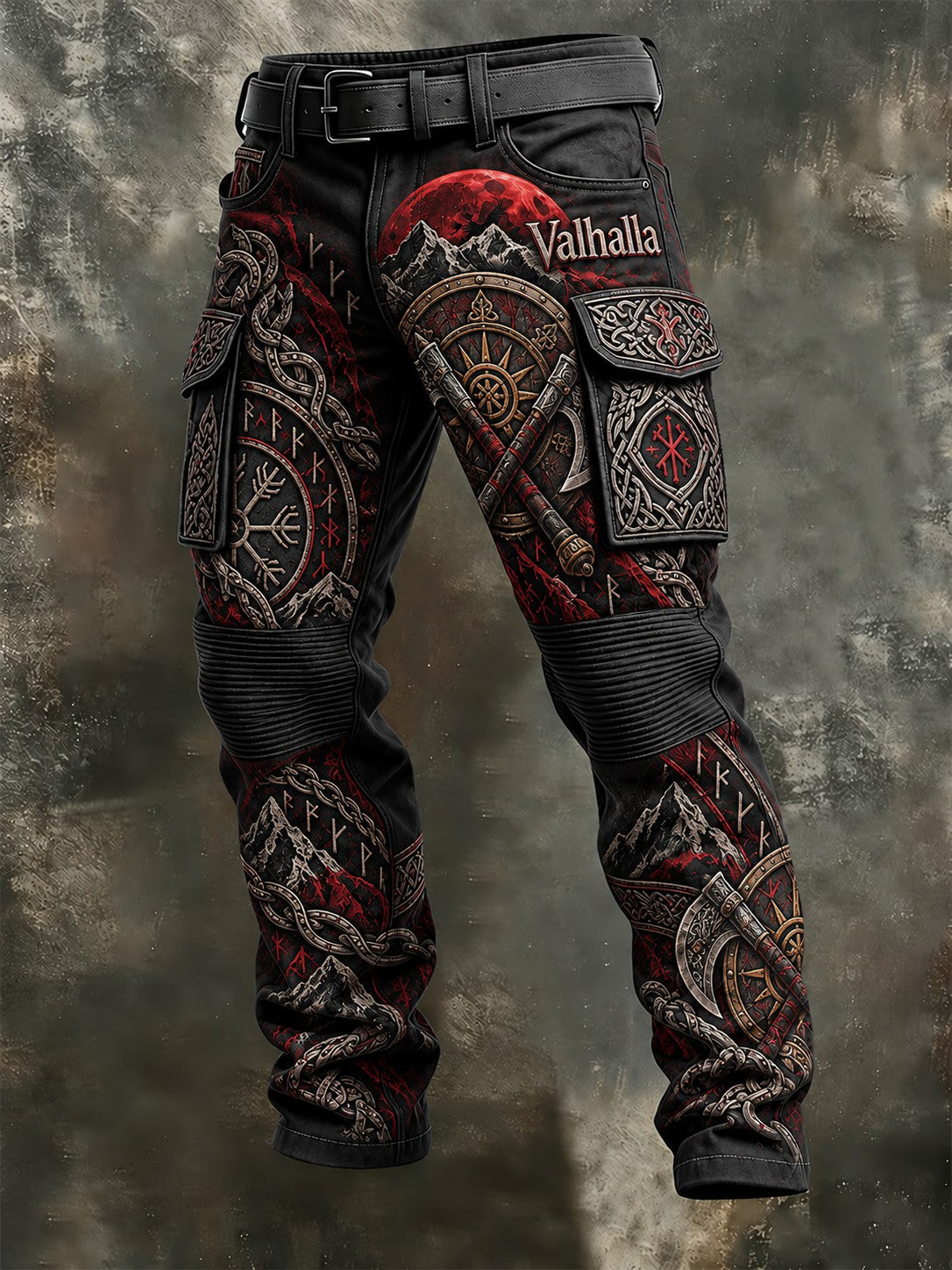 Herren-Hose im Wikinger-Stil Valhalla mit kuschelig warmer Innenfütterung und Reißverschluss