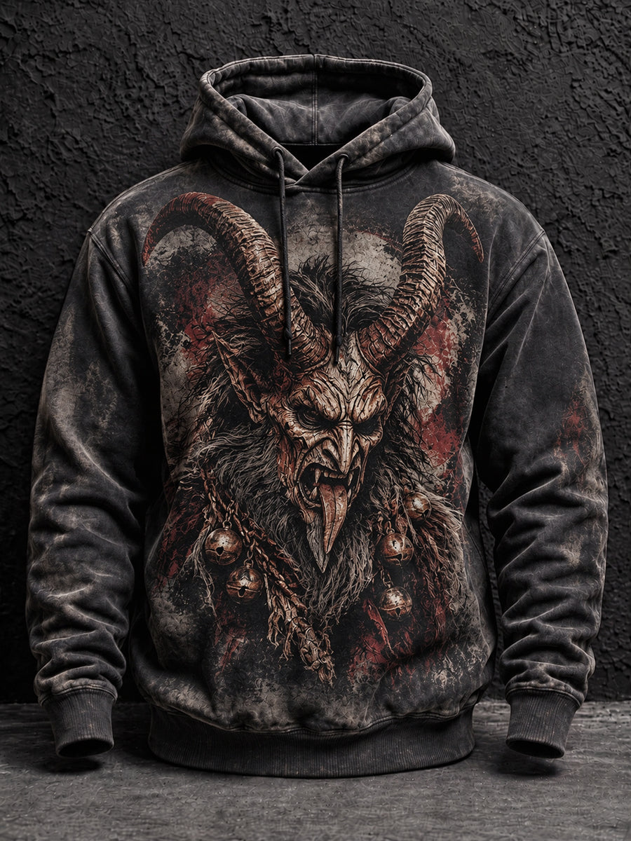 Herren-Krampuslauf-Print-Loungehoodie