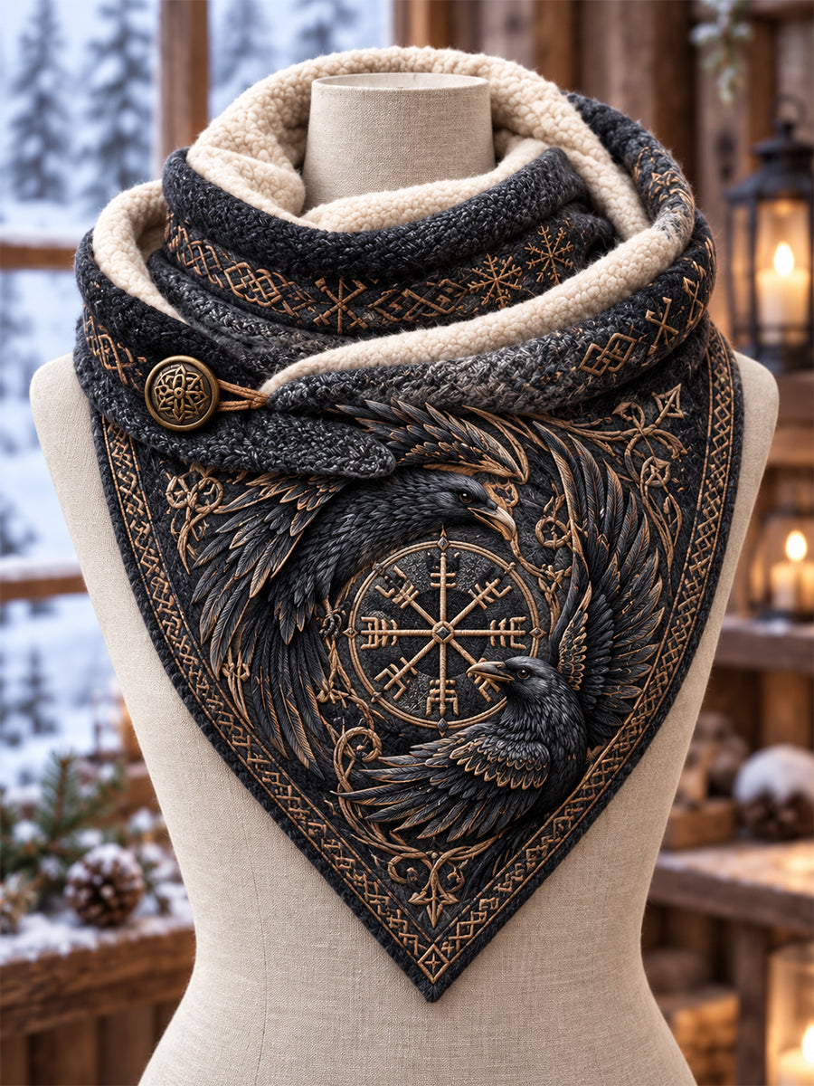 Unisex Retro nordischer Wikinger-Dreiecksschal mit Tiermotiv