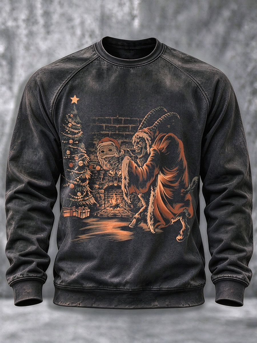 Herren-Krampus-Grafik-Sweatshirt