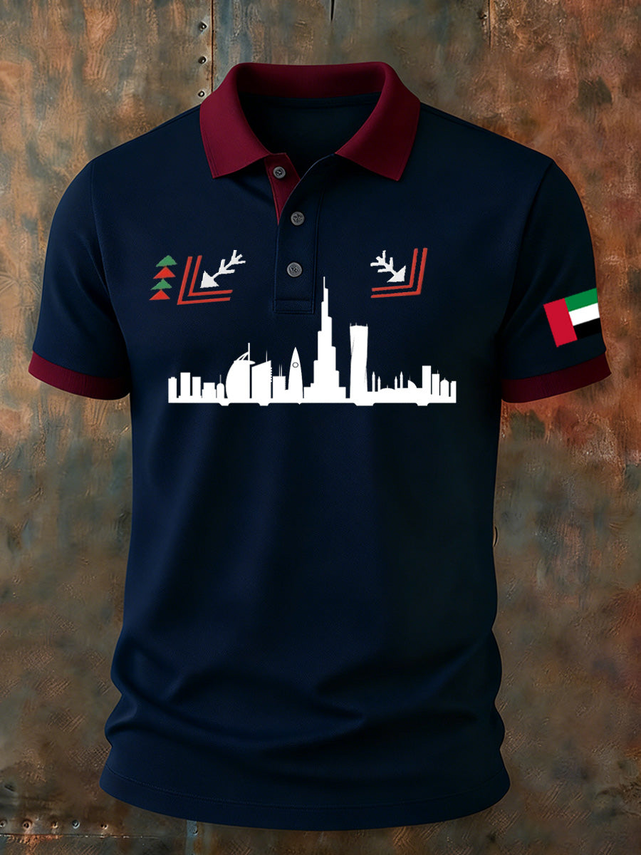 Herren UAE Kunstdruck Komfort Polo Shirt