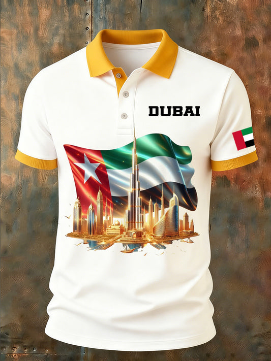 Herren UAE Kunstdruck Komfort Polo Shirt