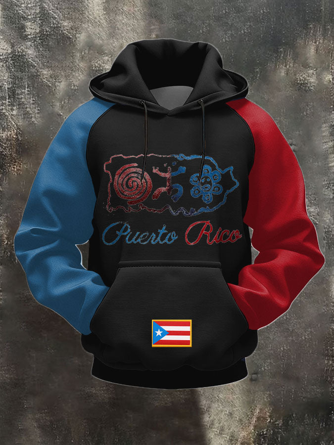 Unisex Puerto Rico Taino Proud Art Printed Hoodie