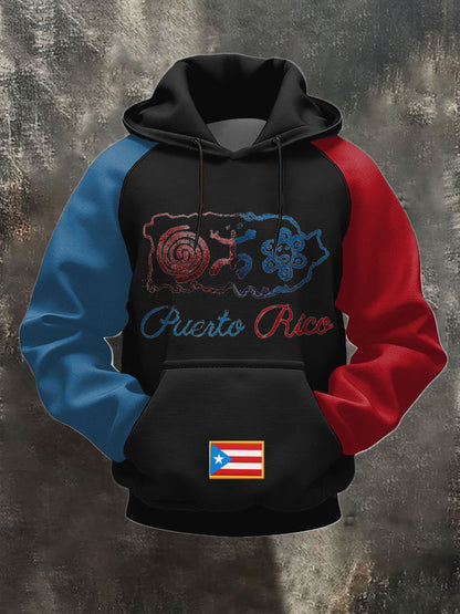 Unisex Puerto Rico Taino Proud Art Printed Hoodie