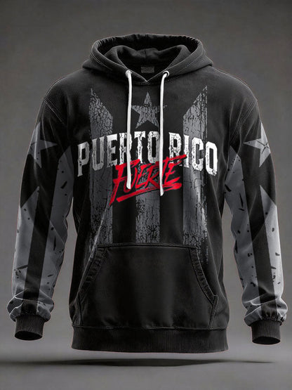 Unisex Puerto Rico Proud Art Printed Hoodie