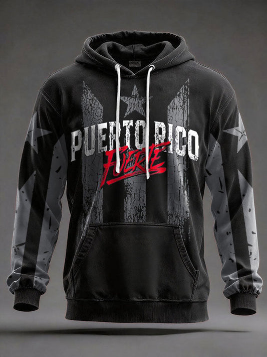 Unisex Puerto Rico Proud Art Printed Hoodie