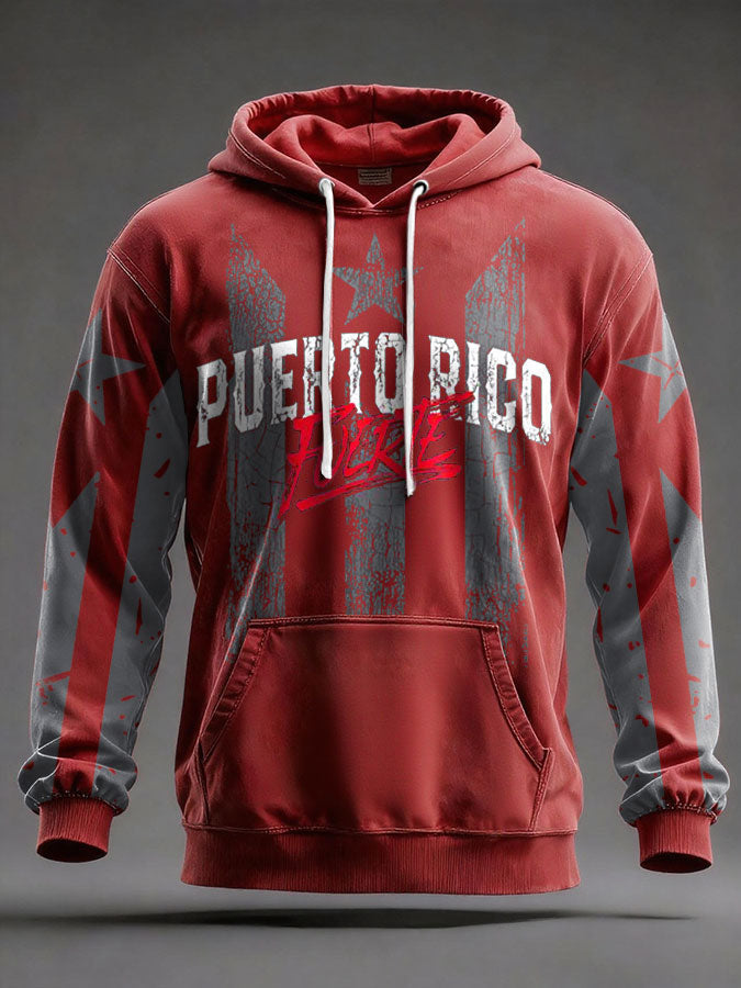 Unisex Puerto Rico Proud Art Printed Hoodie