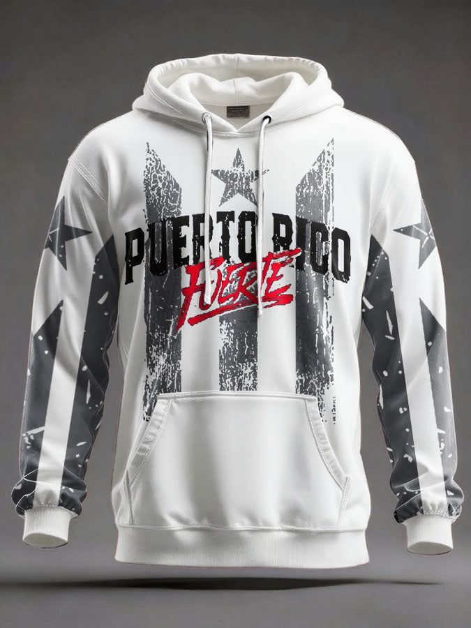 Unisex Puerto Rico Proud Art Printed Hoodie