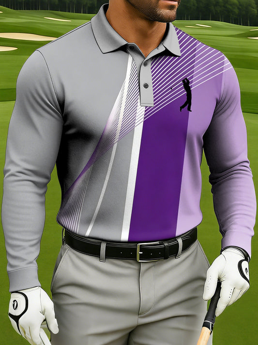 Men's Business-style Long-Sleeved Polo Shirt