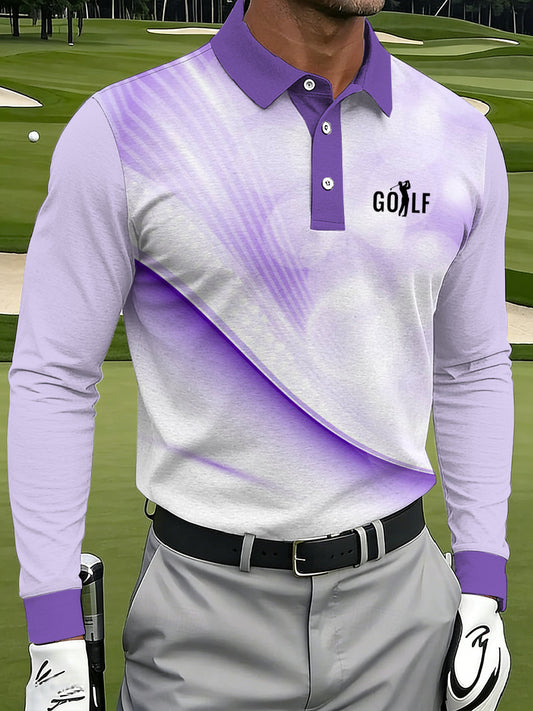 Men's Vintage Business Style Printed Casual Polo Shirt