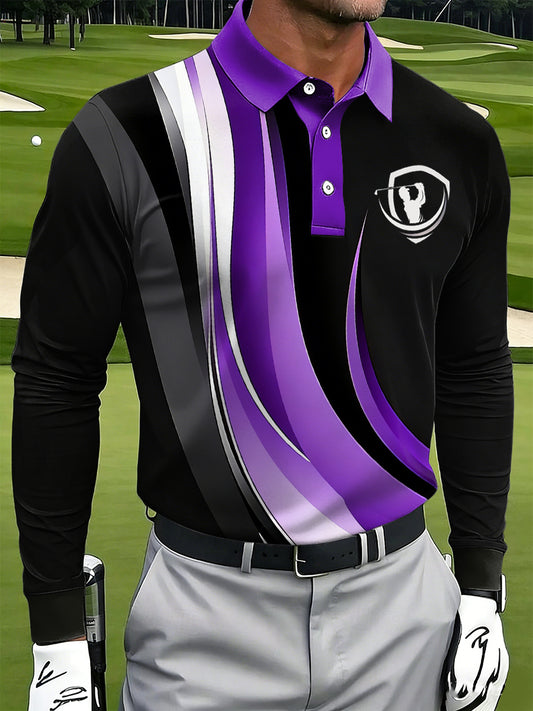 Men's Business-style Long-Sleeved Polo Shirt