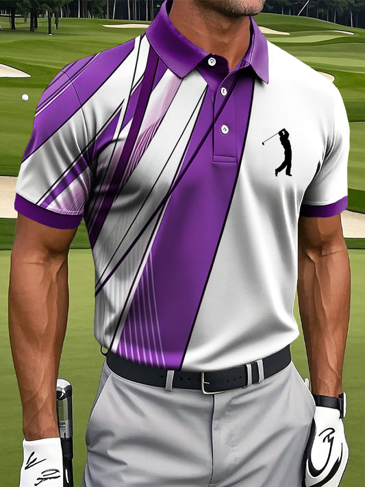 Men's Business Style Polo Collar Casual Short Sleeved Shirt