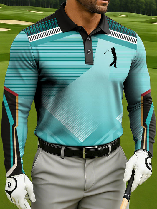 Men's Business-style Long-Sleeved Polo Shirt