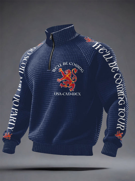 Men's UK Scotland Football Lover We'll Be Coming 2026 Printed Sweatshirt